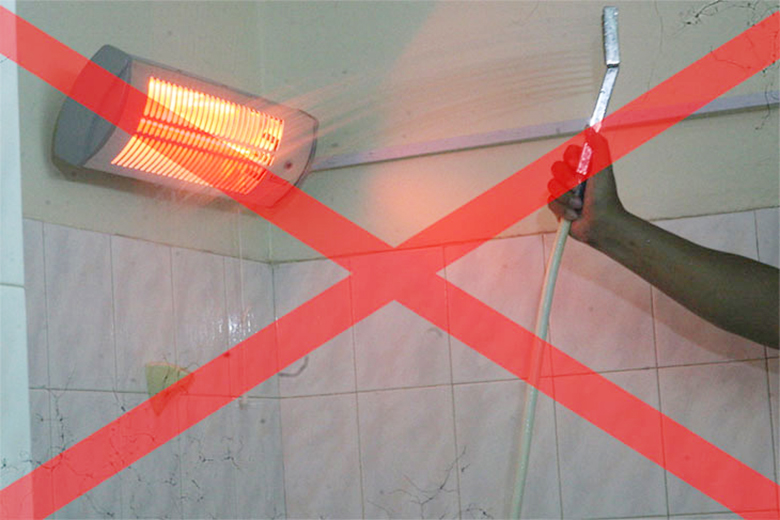 Lưu ý khi sử dụng bóng đèn sưởi nhà tắm