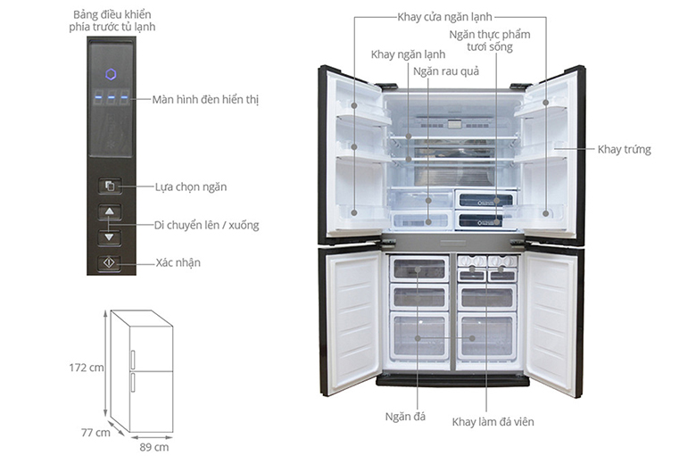 Tủ lạnh Sharp Inverter 626 lít SJ-FX630V-ST