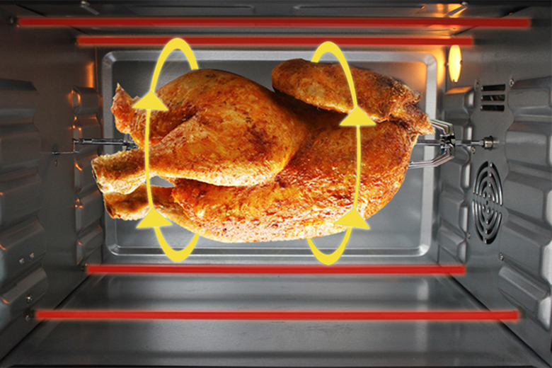 Lò nướng đối lưu giúp thực phẩm chín đều hơn