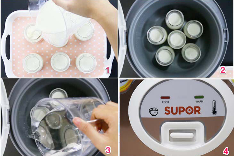 Ủ sữa chua bằng nồi cơm điện