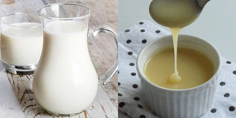 Hòa tan sữa tươi và sữa đặc lại