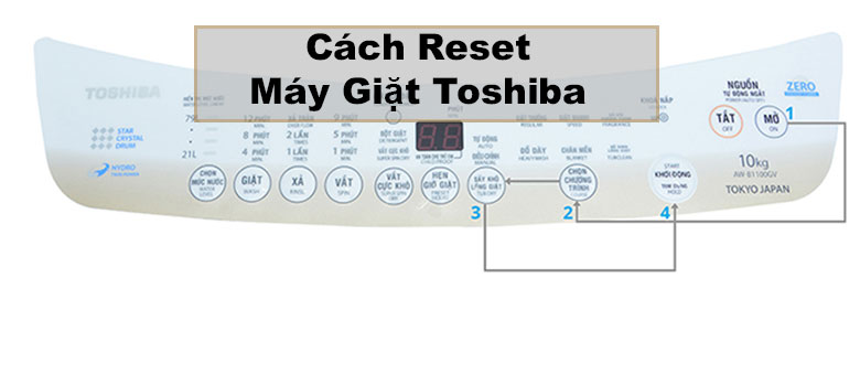 Cách reset máy giặt Toshiba khi gặp sự cố