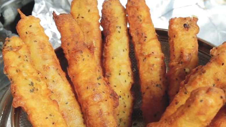 Thành phẩm làm ra món bánh chuối rán