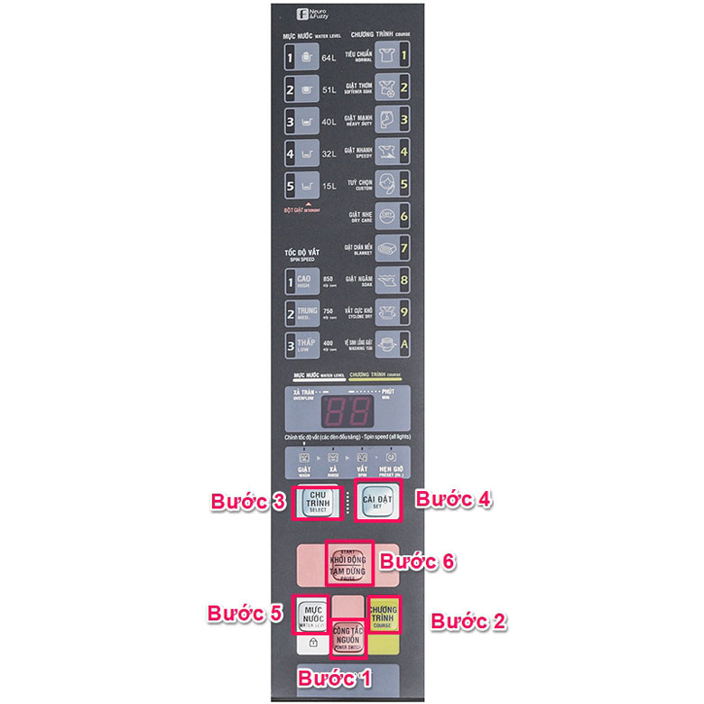 Hướng dẫn sử dụng máy giặt Aqua: Cách cài đặt tùy chọn thời gian giặt