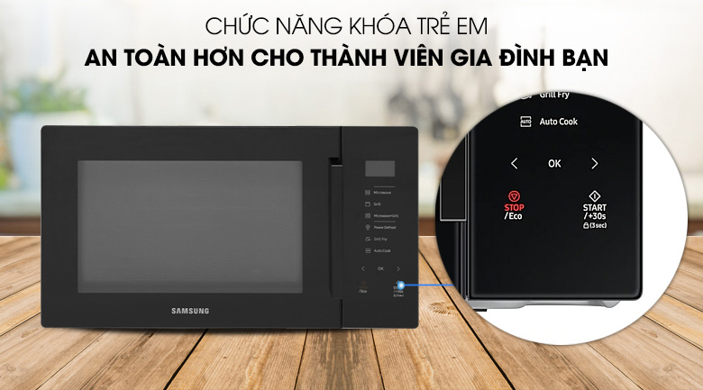 Lò vi sóng Samsung có tốt không? khóa an toàn đối với trẻ