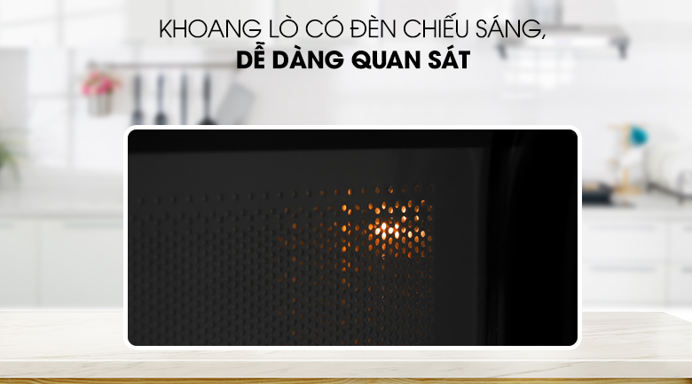 Lò vi sóng Electrolux 23 lít EMM23K18GW khoang lò có đèn