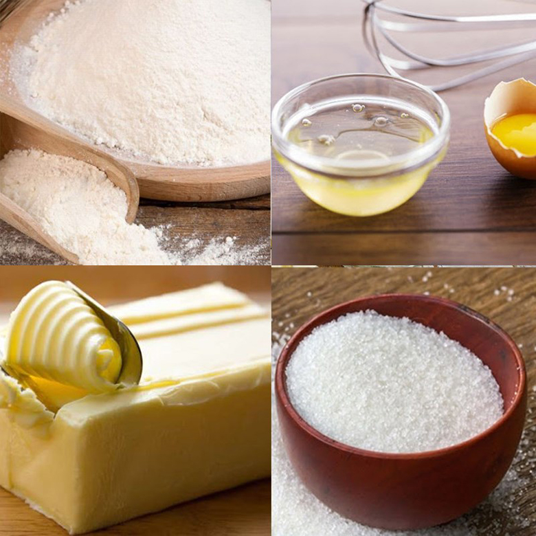 Nguyên liệu làm bánh quy bằng nồi chiên không dầu hương vị bơ