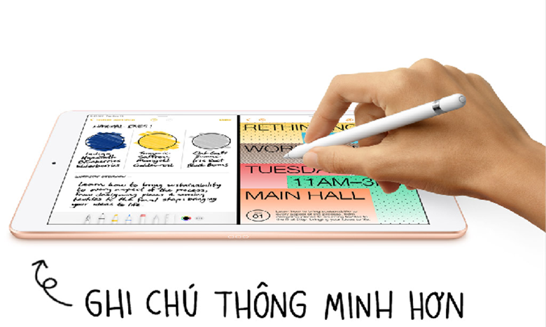 Hệ điều hành iPadOS14 - Máy tính bảng Apple iPad Gen 8 2020 Wifi MYLC2ZA/A 32GB 10.2 inch Vàng - Hàng chính hãng