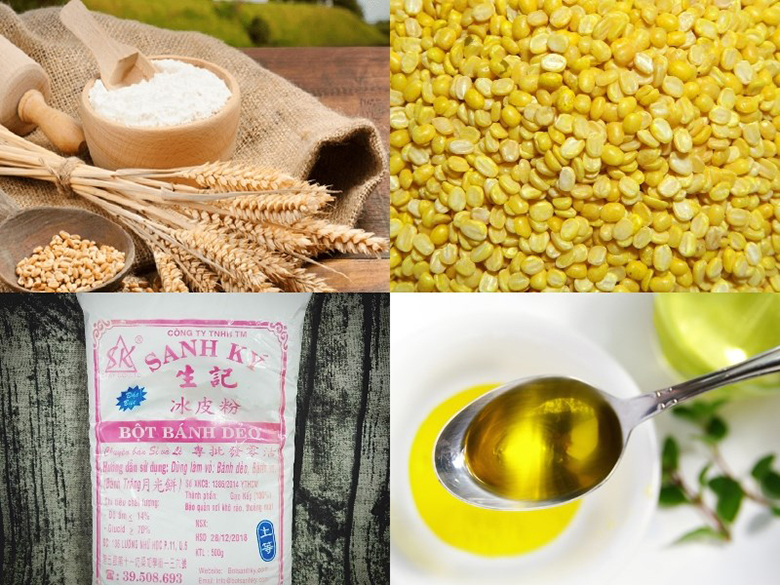 Nguyên liệu cần làm bánh trung thu bằng nồi chiên không dầu