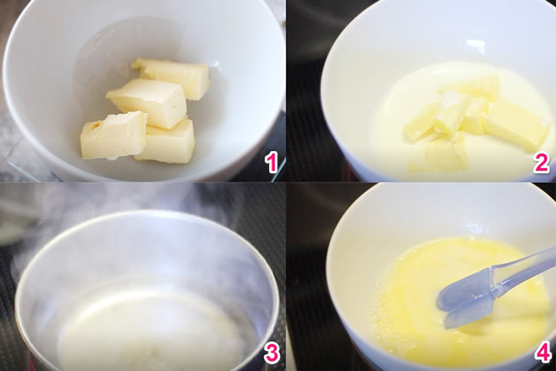 Hấp cách thủy để làm tan bơ