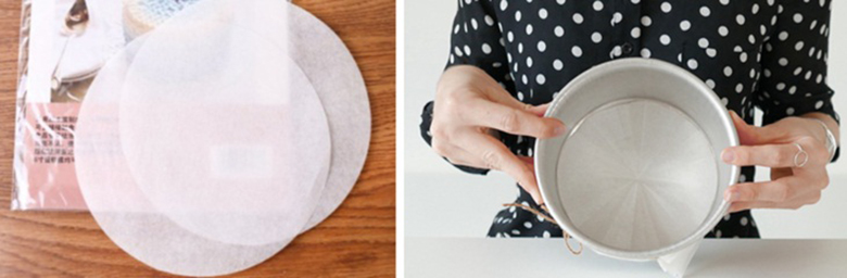 Lót giấy nến trước khi làm bánh táo