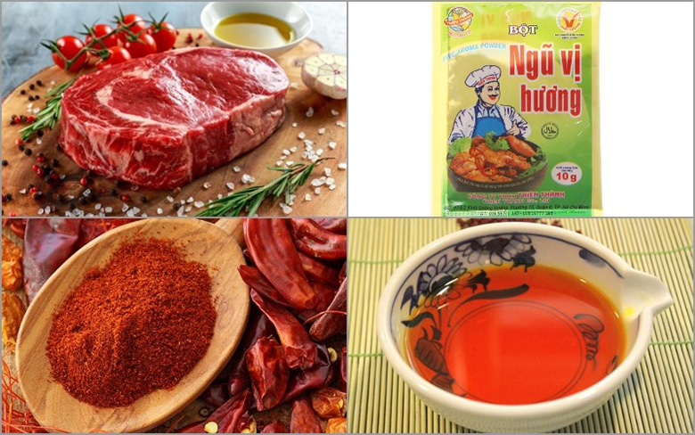 Nguyên liệu cần dùng giúp bạn thực hiện cách làm bò khô bằng lò nướng