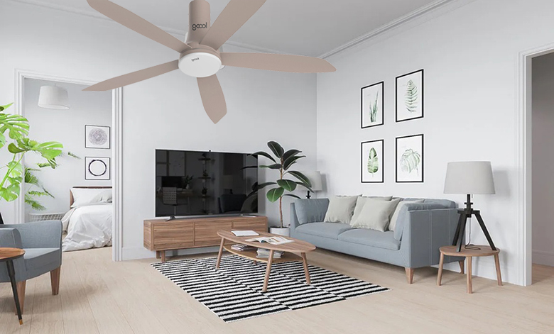 Thiết kế 5 cánh - Quạt trần Gcool Smart DC Copter 05 Plus RL (Nâu sữa)