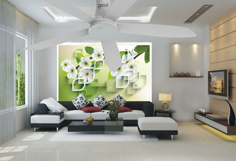 Thiết kế hiện đại - Quạt trần Gcool Smart DC Copter 05 RL (Ghi bạc)