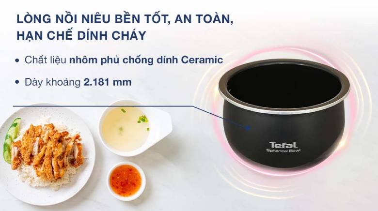 Nồi cơm điện tử Tefal 1.8 lít Delirice RK7711Y0
