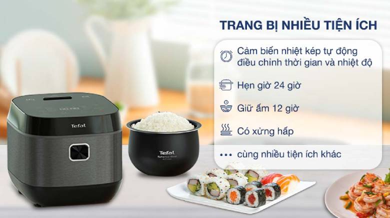  Nồi cơm điện tử Tefal 1.8 lít RK776B68 - Tiện ích thông minh 