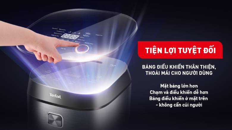  Nồi cơm điện tử Tefal 1.8 lít RK776B68 - Bảng điều khiển cảm ứng dễ dùng, tiện theo dõi