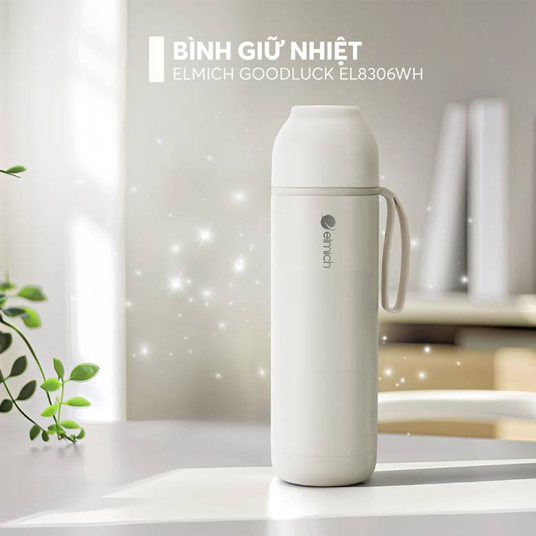 Bình giữ nhiệt inox 500 ml Elmich EL8306WH màu trắng