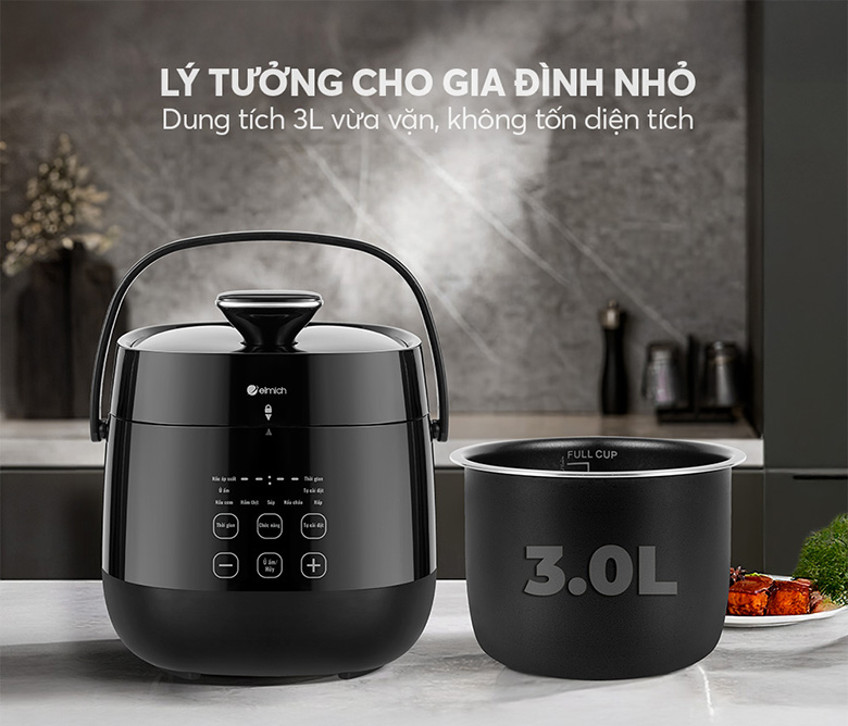 Thiết kế hiện đại - Nồi áp suất điện đa năng Elmich PCE9151 dung tích 3L