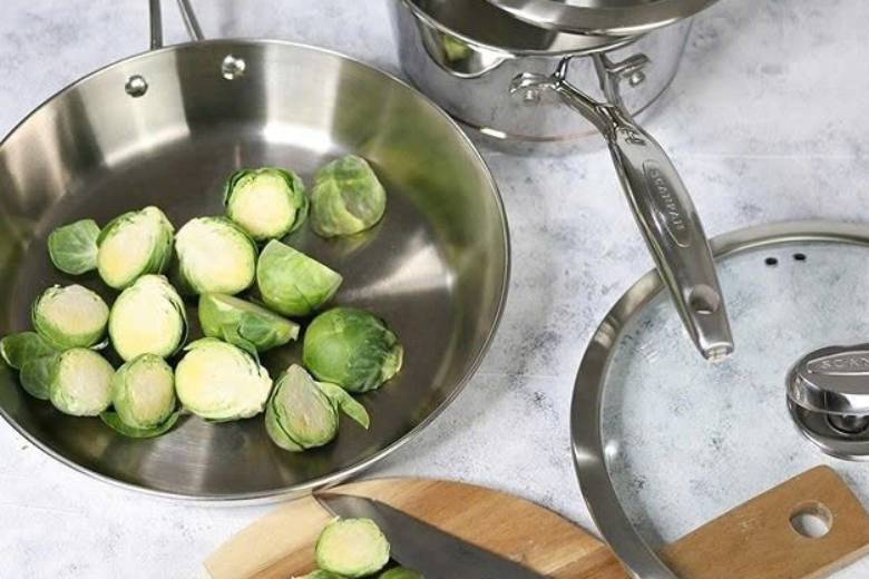 Chảo inox Sccanpan STS 28cm 75002803 - Đáy 3 lớp đúc nén cho món ăn hoàn hảo