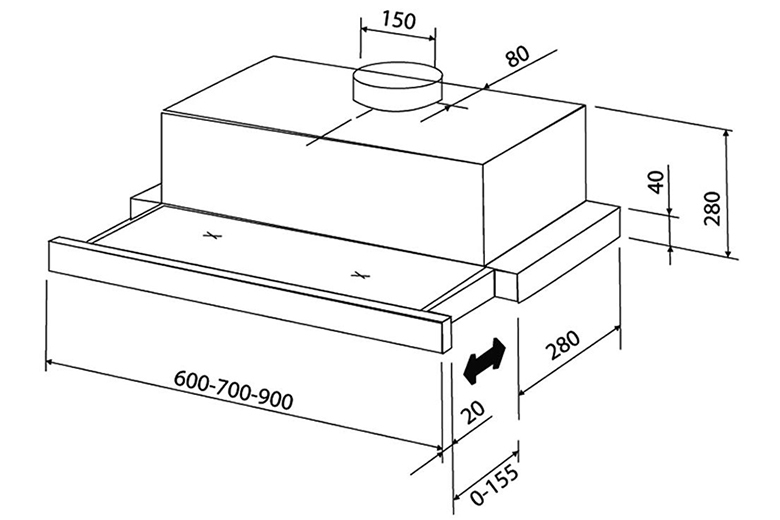 Máy hút mùi kích thước 60cm