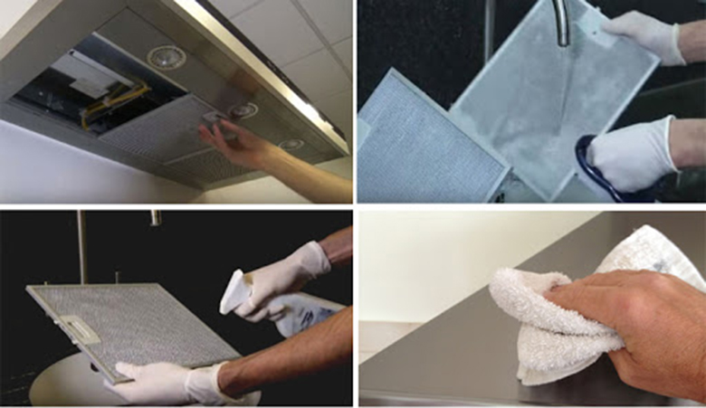 Cách vệ sinh máy hút mùi với tấm lưới lọc