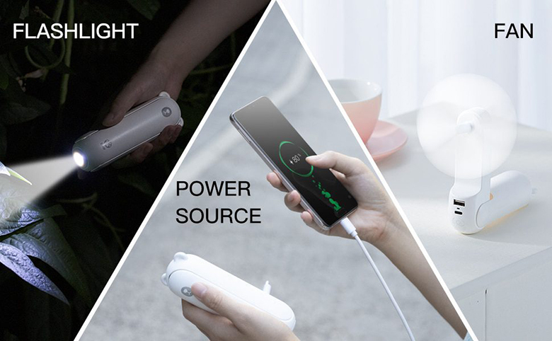 Quạt cầm tay mini Jisulife F8X/F8 Plus J1005 sạc dự phòng