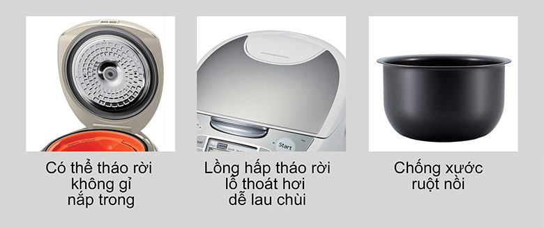 Thông tin chi tiết nồi cơm điện tử Tiger JAX-R18W 1.8 lít