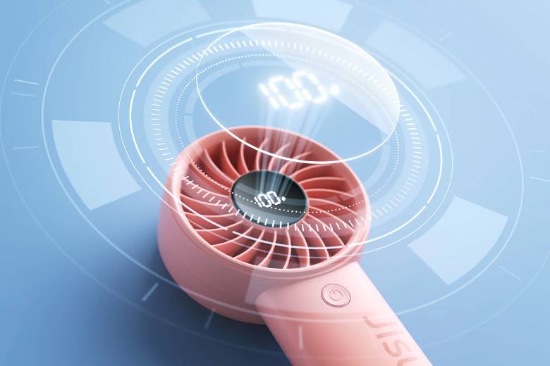 Quạt cầm tay Jisulife Life 4 5000mAh Hồng J2866 - Màn hình LED thông minh