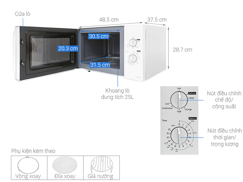 Đặc điểm lò vi sóng Panasonic có nướng 23 lít NN-GM34JMYUE