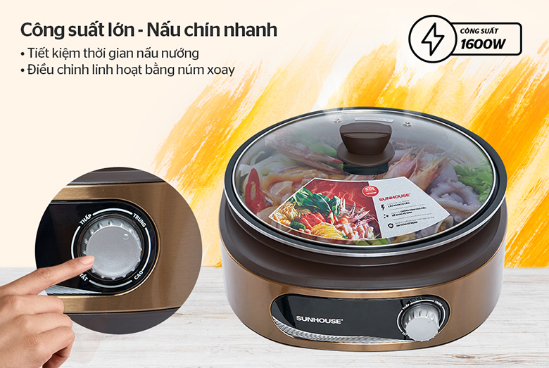 Công suất-Nồi lẩu điện Sunhouse 5 lít SHD4525