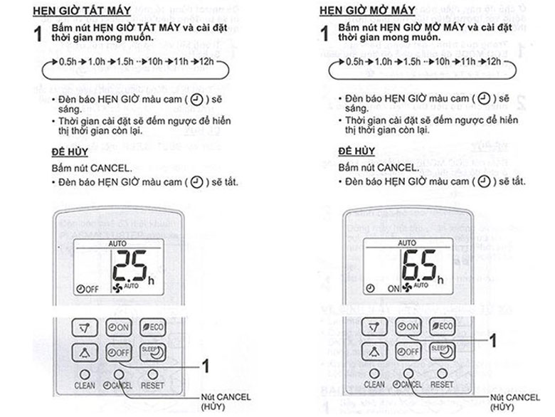 Cách hẹn giờ điều hòa Sharp