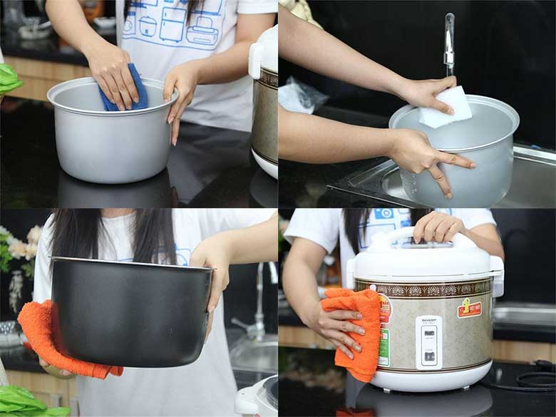 Cách vệ sinh nồi cơm điện nắp liền đơn giản hiện nay
