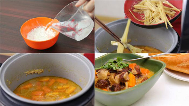 Các món nấu bằng nồi cơm điện như hầm canh