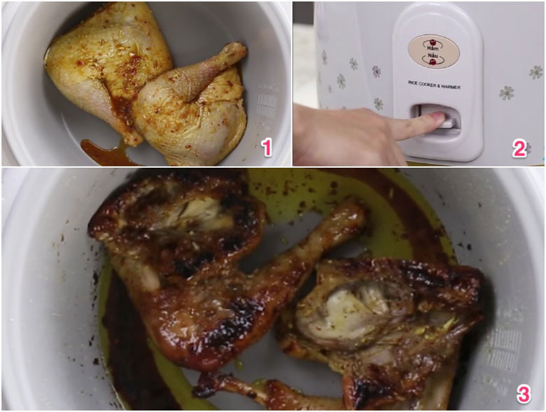 Các món ăn nấu bằng nồi cơm điện khi thực hiện nướng thịt