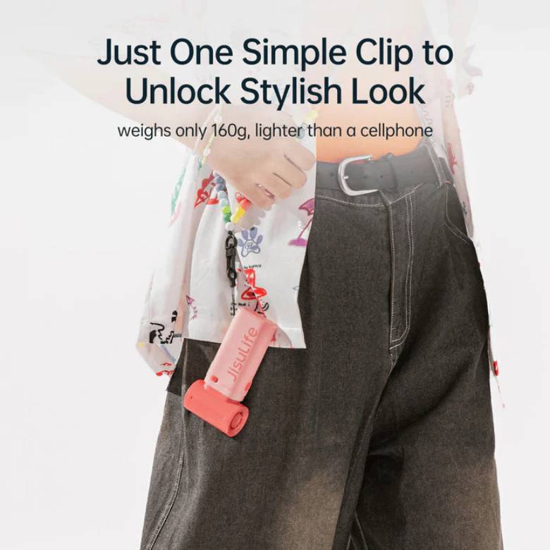 Quạt Cầm tay Jisulife Life 9 5000mAh Hồng J2729 - Thiết kế siêu gọn, thời trang