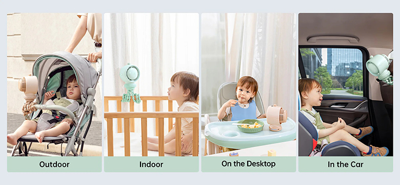 Quạt kẹp đa năng Jisulife Life 2S 5000mAh nâu J3146 sử dụng nhiều vị trí