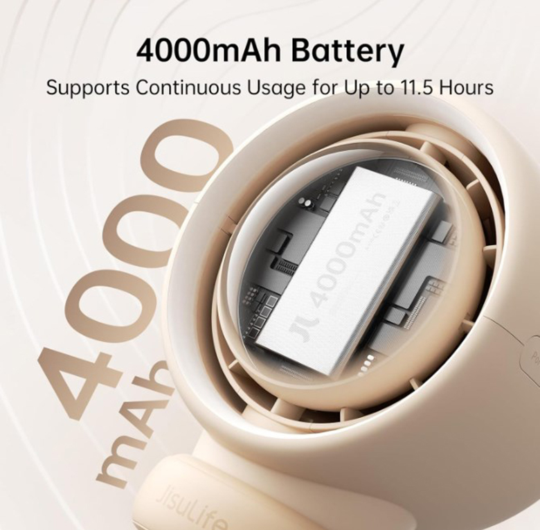 Quạt kẹp đa năng Jisulife Life 2 - J3122  pin dài