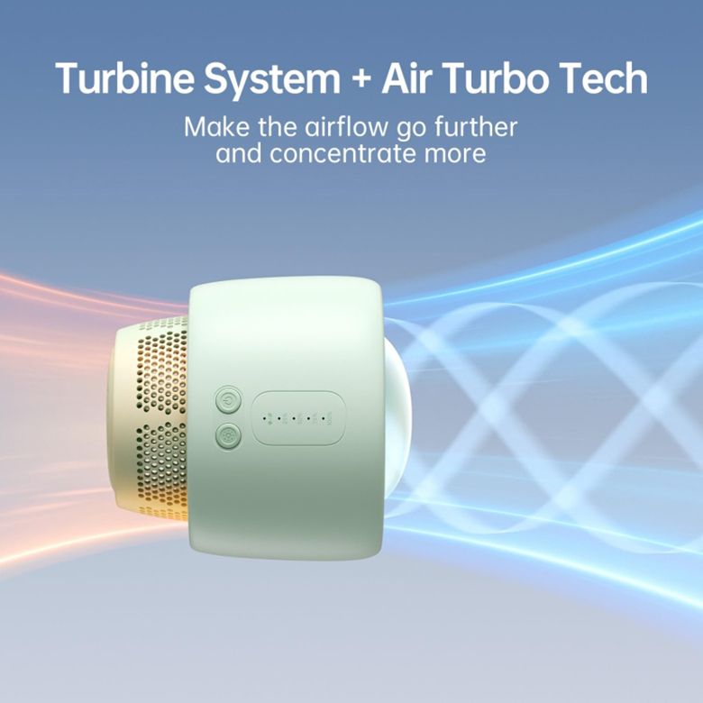 Quạt kẹp đa năng kẹp nôi Jisulife Life 2 4000mAh xanh J3115 không cánh