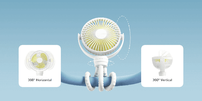 Quạt kẹp đa năng Jisulife FA24 - J2538 xoay đa hướng