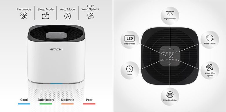 Máy lọc không khí Hitachi EP-TZ50 điều khiển cảm ứng