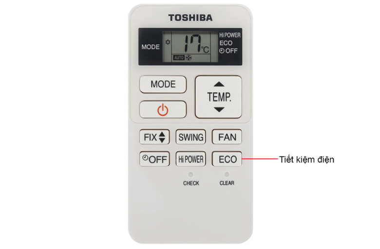 cách sử dụng điều khiển điều hòa Toshiba: chế độ tiết kiệm điện