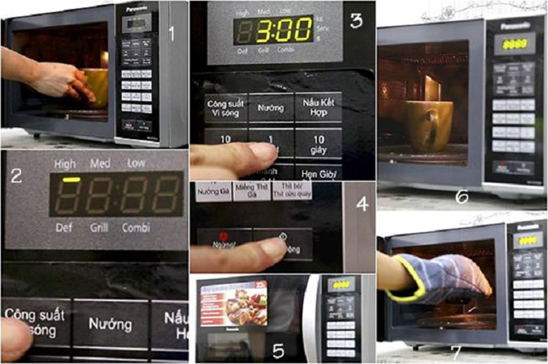 Cách làm bánh socola bằng lò vi sóng bắt đầu nướng