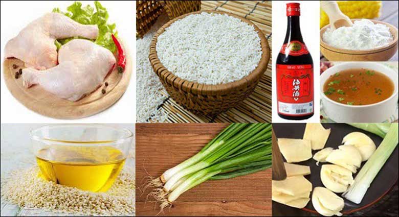 Những nguyên liệu để nấu cơm gà bằng nồi cơm điện