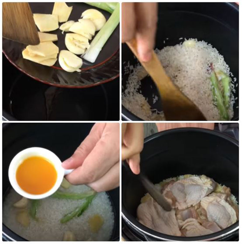 Những nguyên liệu để nấu cơm gà bằng nồi cơm điện khi nấu cơm