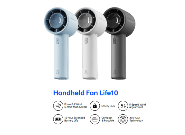 Thiết kế nhỏ gọn - Quạt cầm tay Jisulife Life 10 4000mAh xanh dương J4006