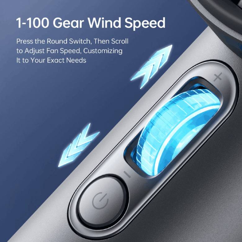 Quạt Cầm tay Jisulife FA53 Pro 5000mAh Xanh đậm J1869 - Điều khiển 100 mức gió khác nhau