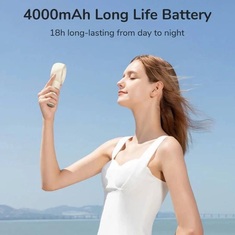 Quạt cầm tay mini Jisulife FA43-J2224 4000mAh Trắng - Thiết kế nhỏ gọn, màu sắc thời trang