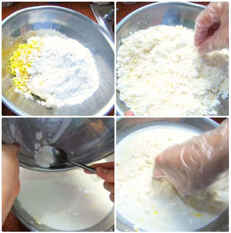 Cách làm bánh khoai mì nướng bằng nồi cơm điện khi trộn bột bánh