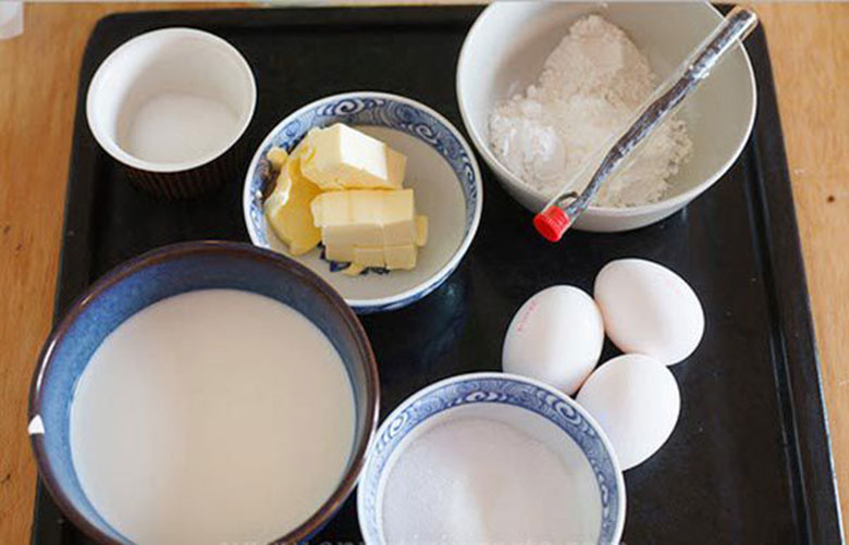 Cách làm bánh su kem bằng nồi cơm điện tổng hợp các nguyên liệu cần